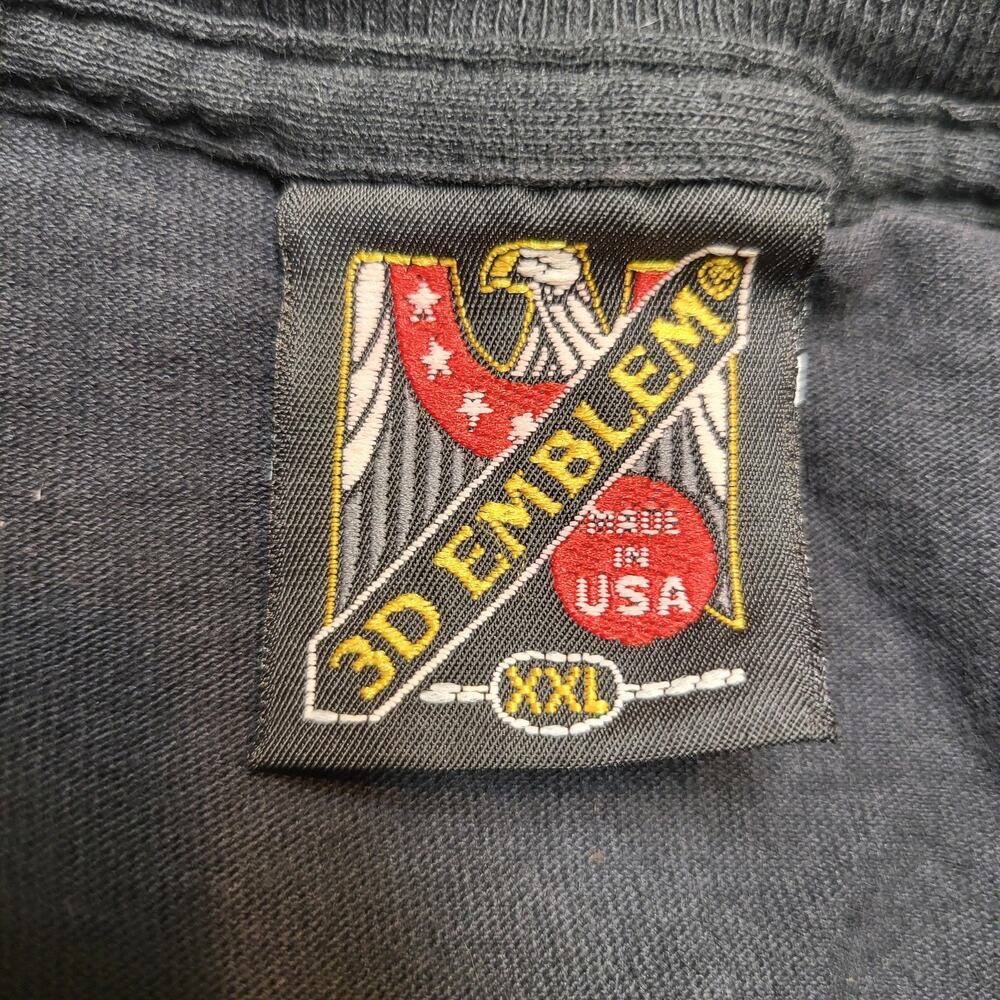 Vintage Marines 3D Emblem Shirt Mens 2XL Black Graphic Tee Single Stitch 90s - Picture 2 of 11